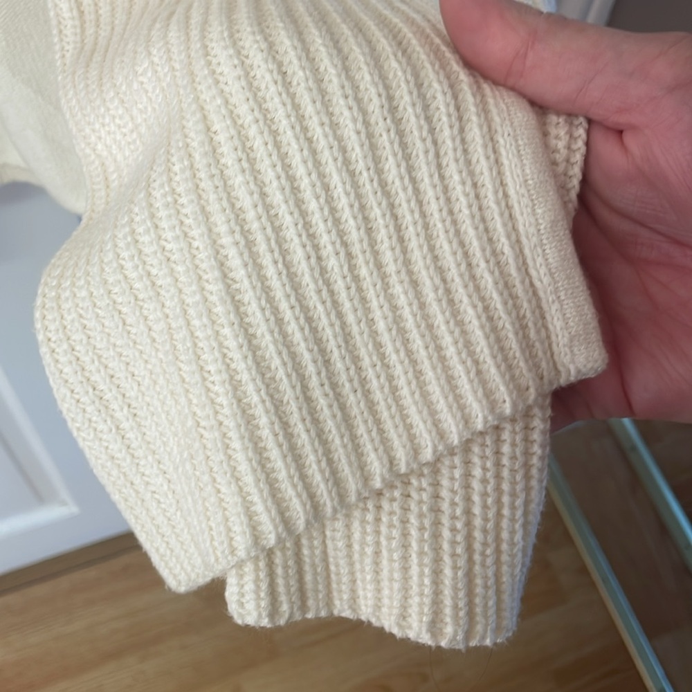 L.L. Bean Cream Open-Front Ribbed Cardigan - Picture 8 of 15